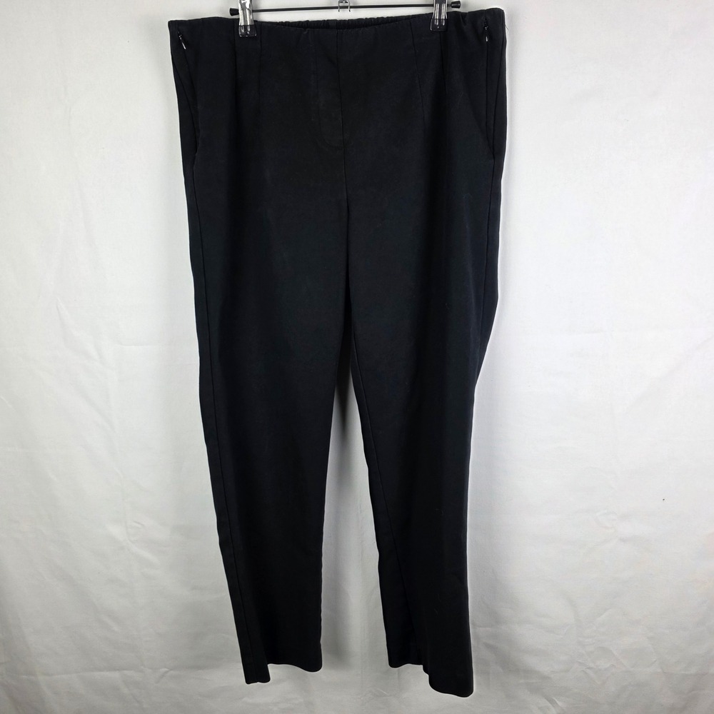 J Jill Black Elastic Waist Straight Leg Pants Size 15/16 Tall Office Casual